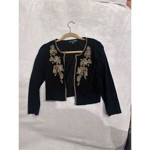 Forever 21 women’s blouse size M black and gold cardigan